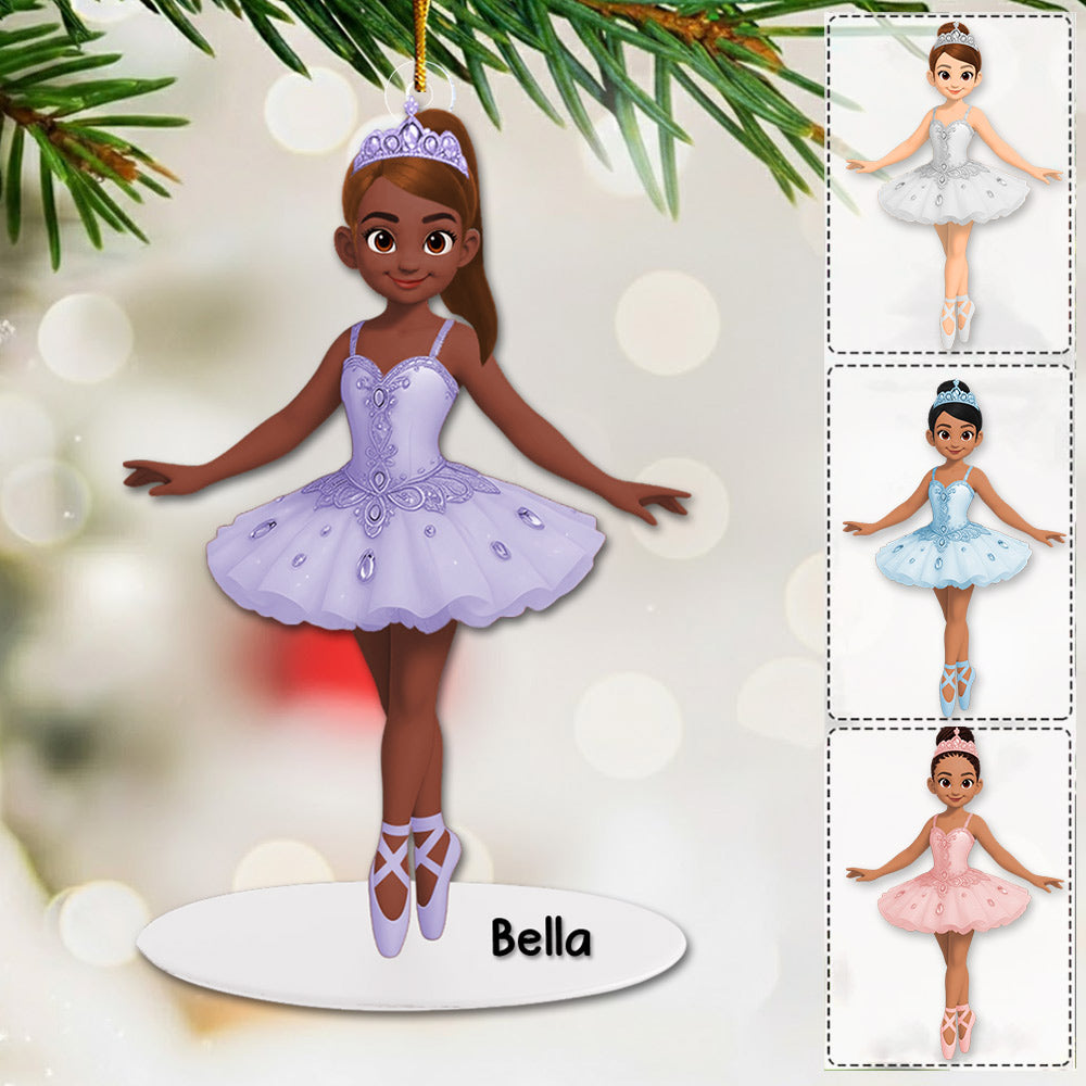 Ballerina Little Girl Christmas Personalized Acrylic Ornament Na02 Li29