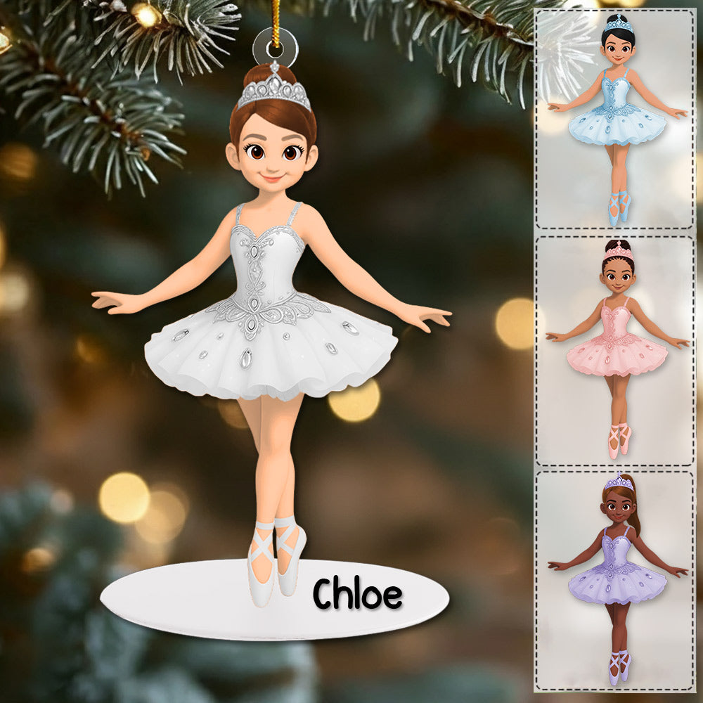 Ballerina Little Girl Christmas Personalized Acrylic Ornament Na02 Li29