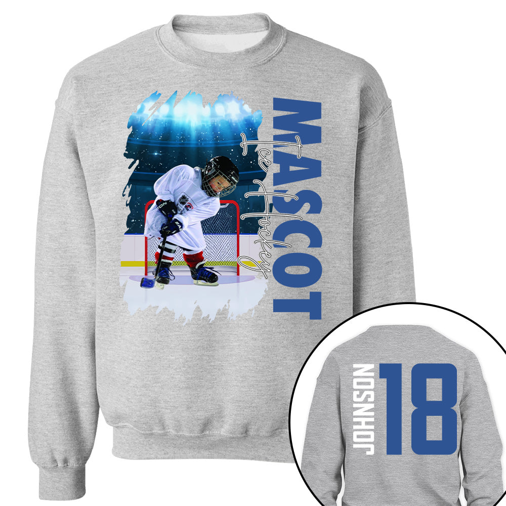 Custom Photo Ice Hockey Shirt, Personalized Ice Hockey Mom Shirt, Game Day Ice Hockey Hoodie, Ice Hockey Dad Sweatshirt