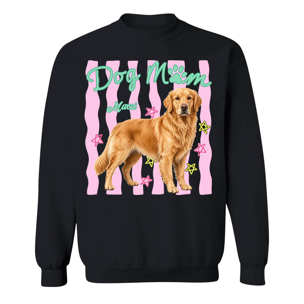 Personalized Dog Mom Shirt, Everyday Striped Shirt, Preppy Dog Mama, Gift For Dog Lover T1807 Pt99