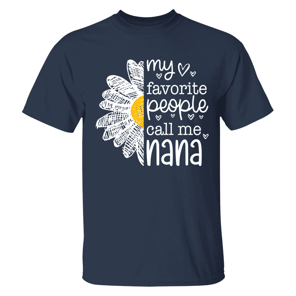 Personalized My Favorite People Call Me Grandma Flower Patchwork Shirt, Custom Kids Names Nana Mimi Gigi T24