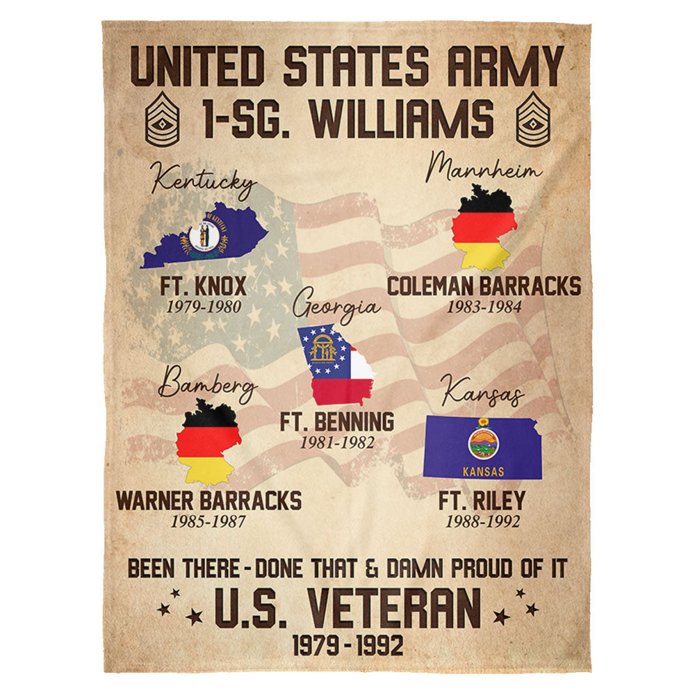 US Military World Tour Blanket Been There Done That Proud Of It US Veteran Custom Blanket For Veteran H2511