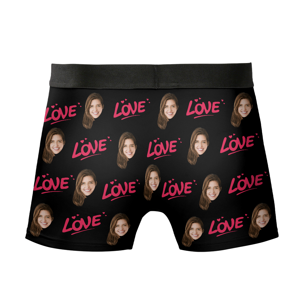 Love - Personalized Photo Men's Boxer Briefs