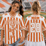 Custom My Heart Is On That Field Striped Football JerseyTeam Spirit Game Day Shirt L0411 Hv01
