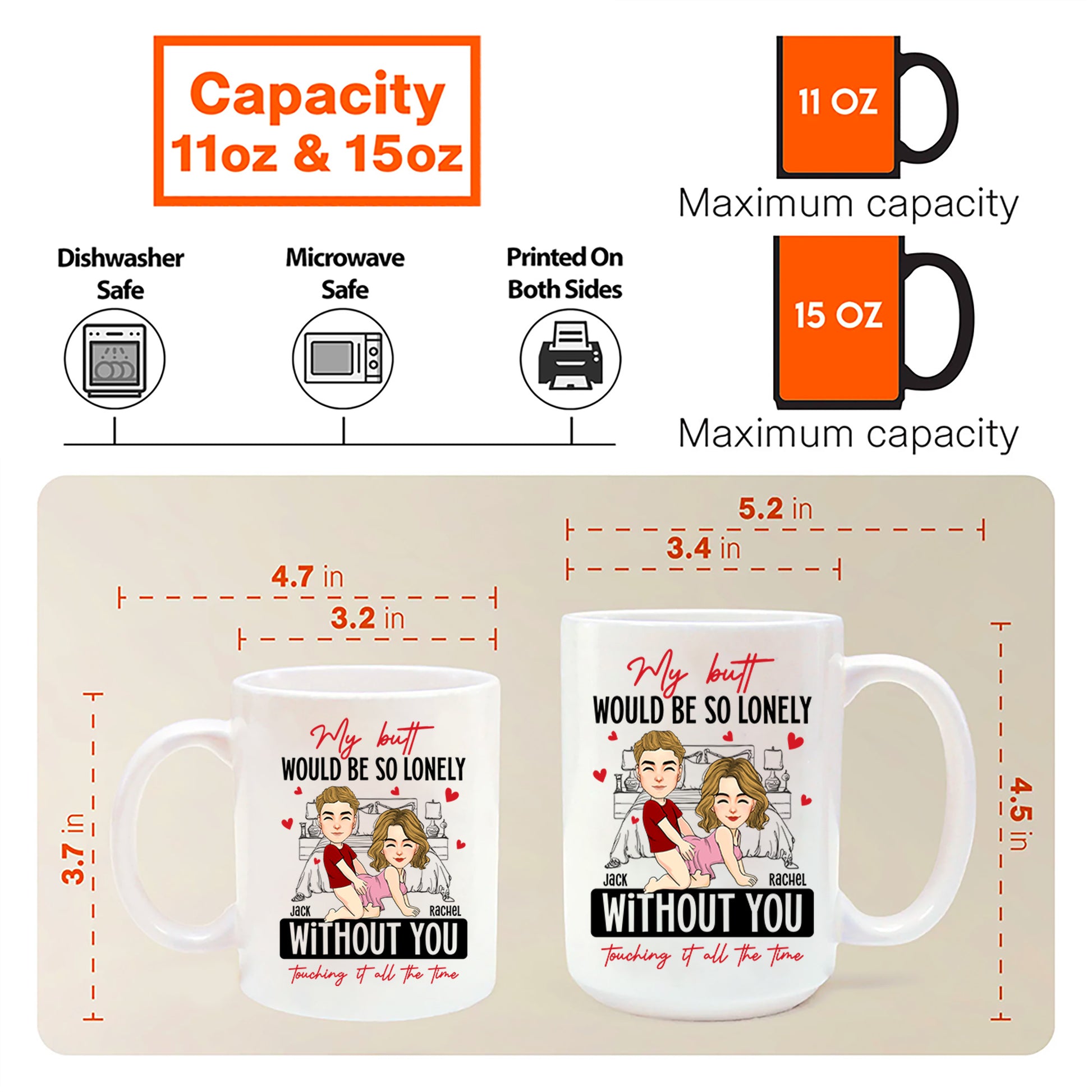 Naughty Couple My Butt Would Be So Lonely Without You Touching It - Personalized Mug Tu20