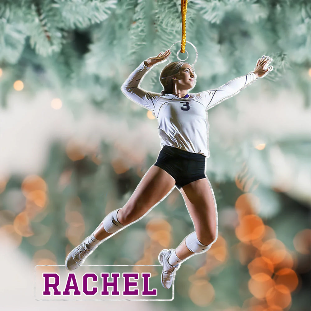 Custom Photo Ornament Gift For Volleyball Player - Upload Photo Volleyball Team Ornament Gift For Volleyball Lovers