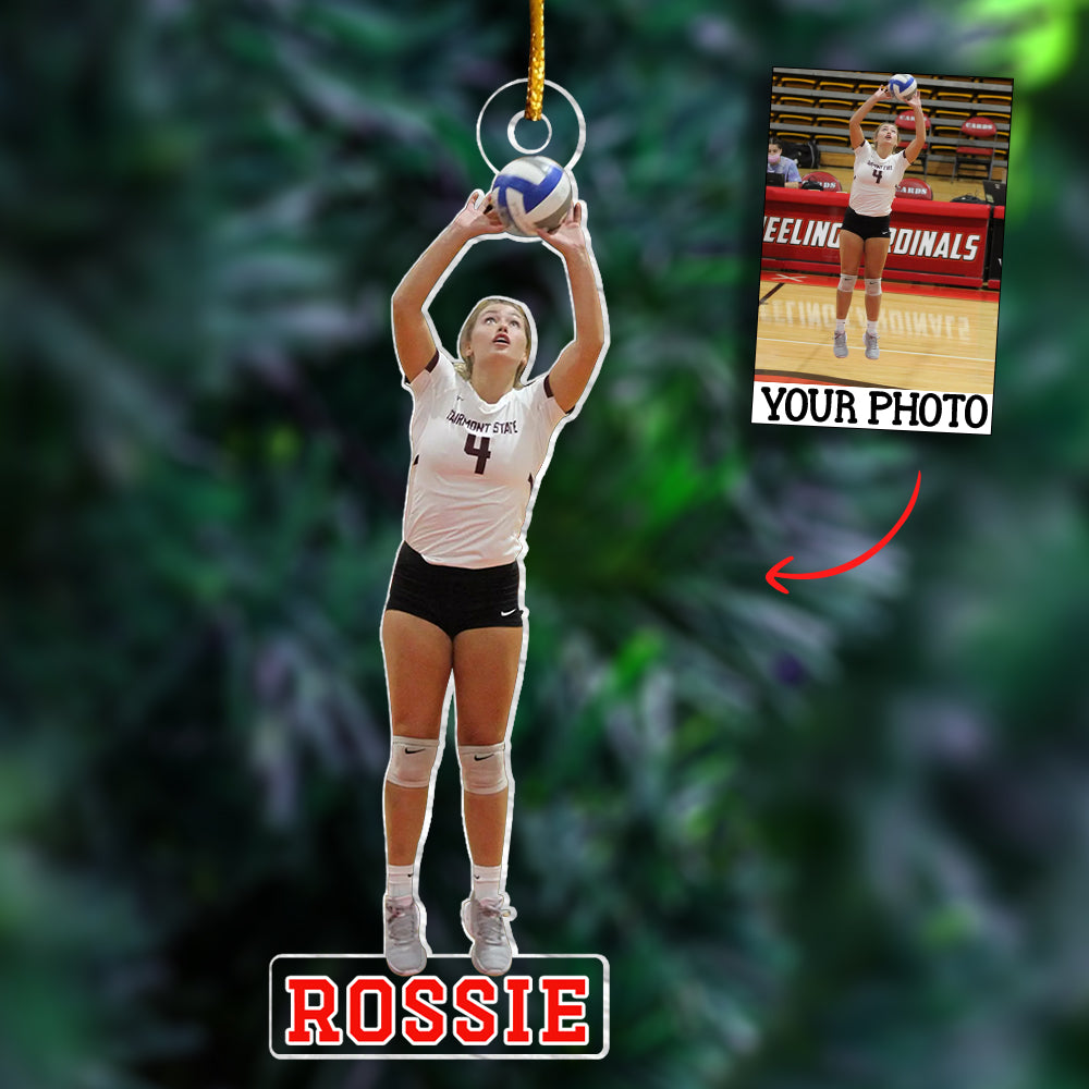 Custom Photo Ornament Gift For Volleyball Player - Upload Photo Volleyball Team Ornament Gift For Volleyball Lovers