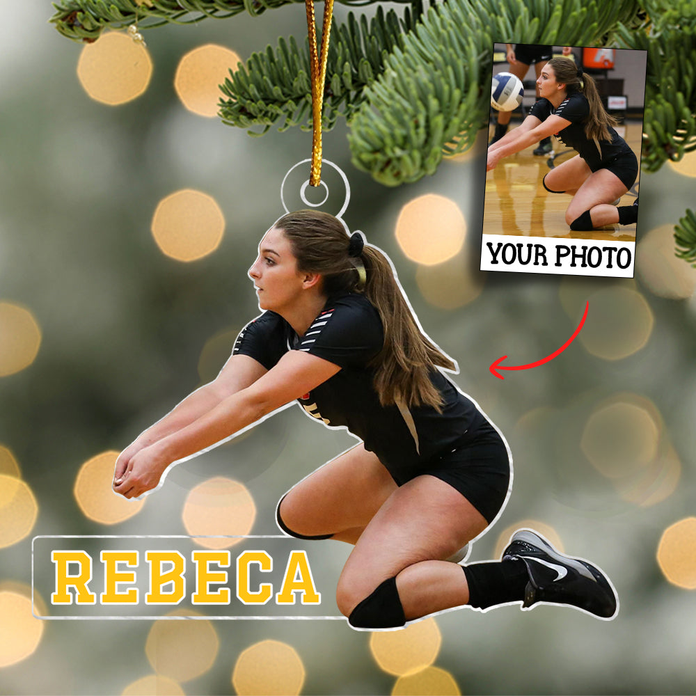 Custom Photo Ornament Gift For Volleyball Player - Upload Photo Volleyball Team Ornament Gift For Volleyball Lovers