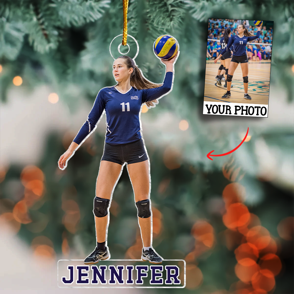 Custom Photo Ornament Gift For Volleyball Player - Upload Photo Volleyball Team Ornament Gift For Volleyball Lovers