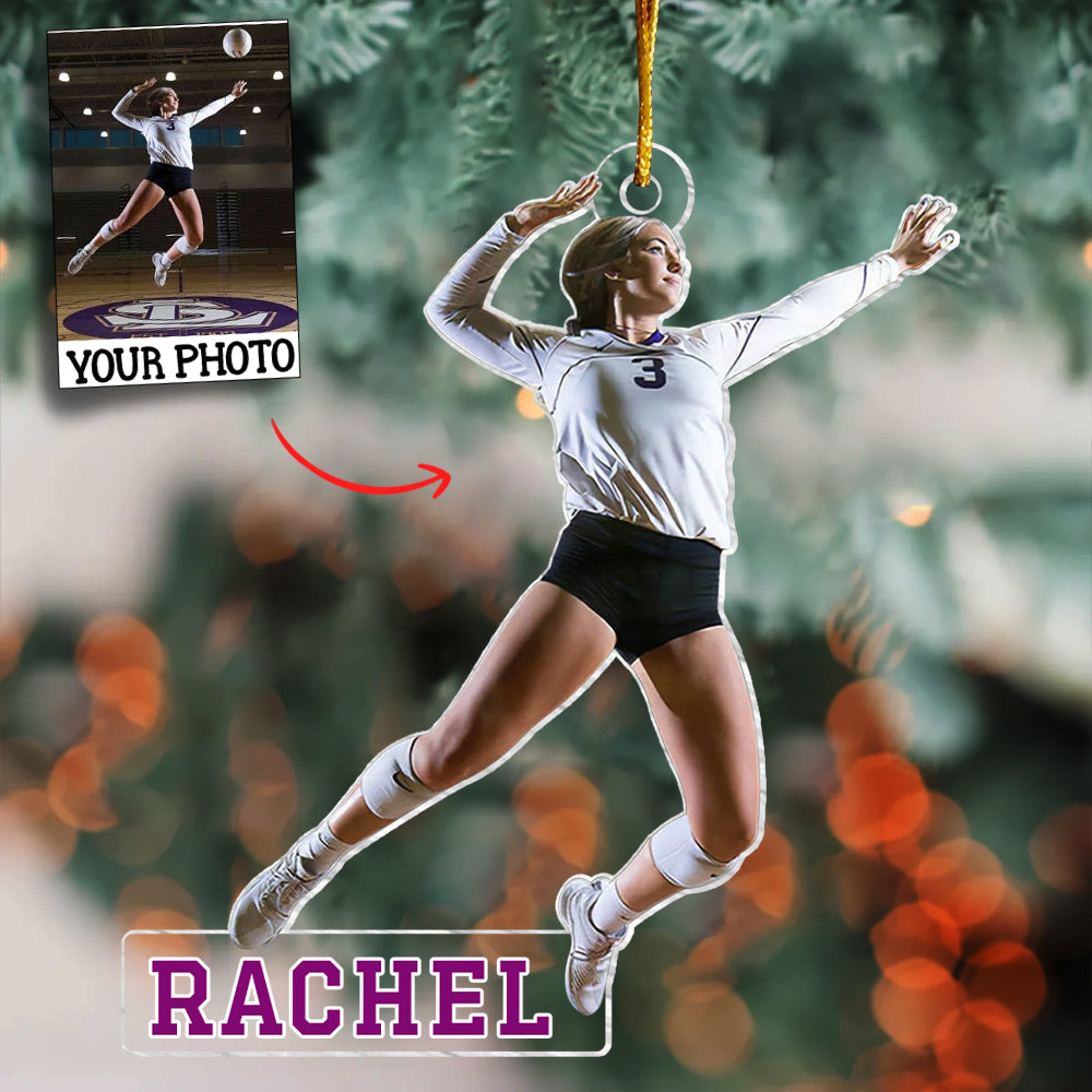 Custom Photo Ornament Gift For Volleyball Player - Upload Photo Volleyball Team Ornament Gift For Volleyball Lovers