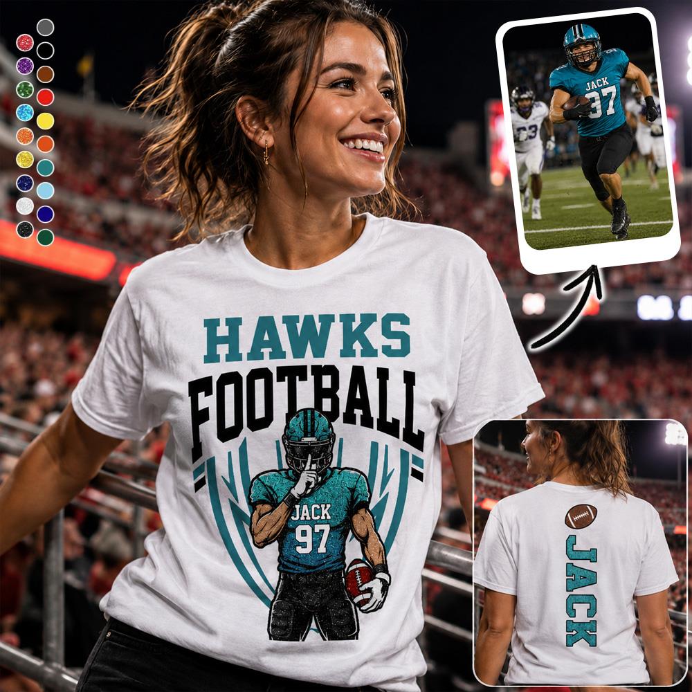 Custom Football Team Name & Number Shirt Football Mom Shirt Football Team Shirt Game Day Shirt Gift for Mom High School Football Cheer Shirt