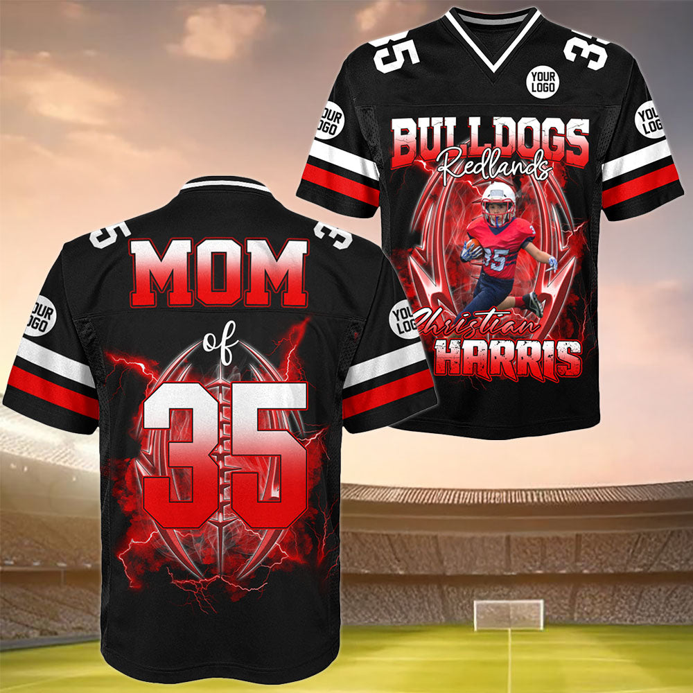 Custom Photo Football Jersey Shirt For Football Family Game Day Shirt NA04 Pt99