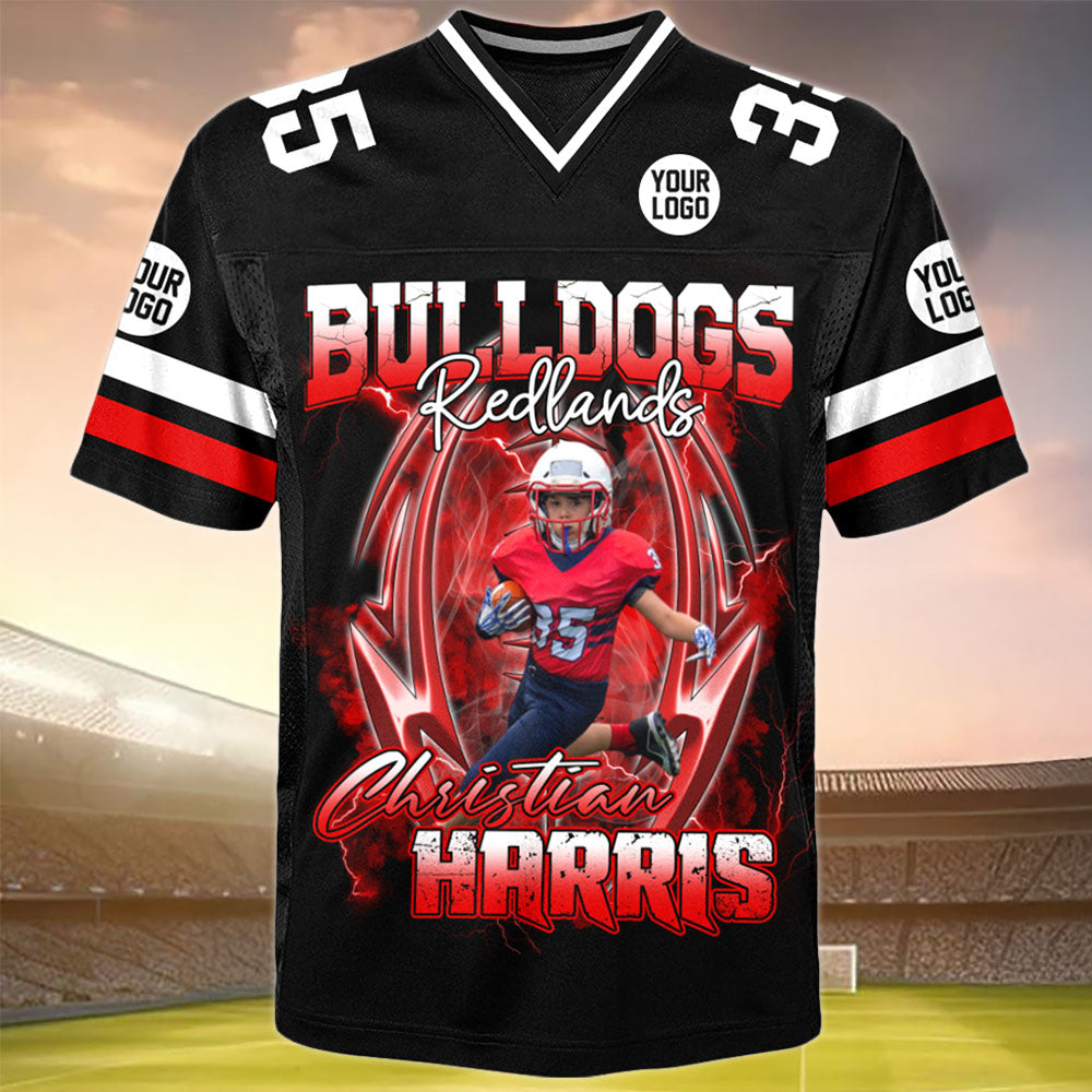 Custom Photo Football Jersey Shirt For Football Family Game Day Shirt NA04 Pt99