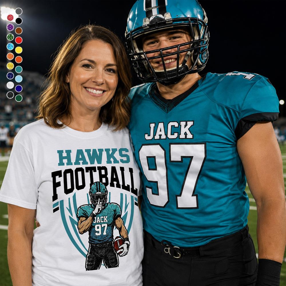 Custom Football Team Name & Number Shirt Football Mom Shirt Football Team Shirt Game Day Shirt Gift for Mom High School Football Cheer Shirt