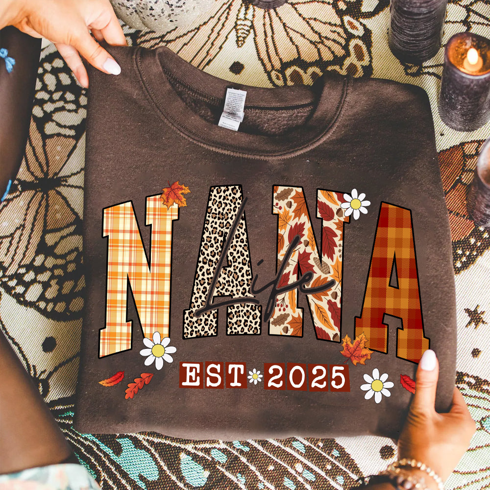 Preppy Fall Mimi Life, Personalized For Grandma And Kids Nh00