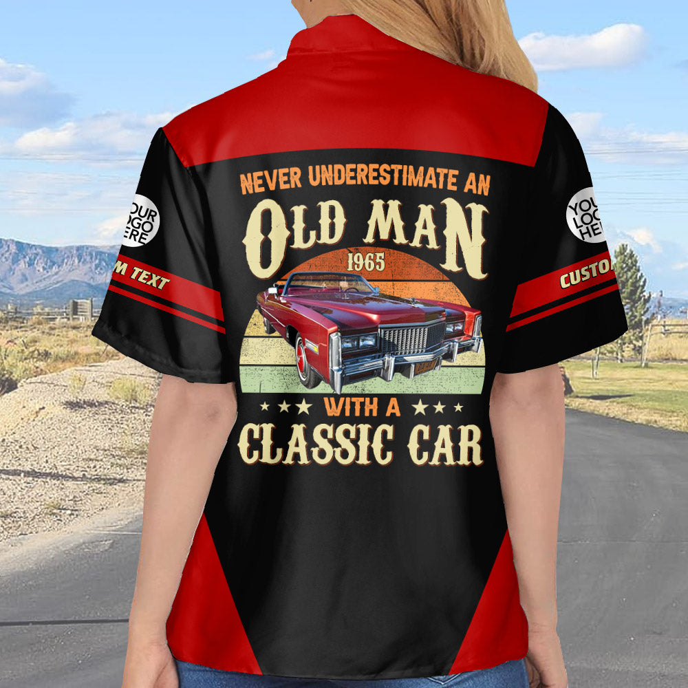 Never Underestimate An Old Man With A Classic Car - Custom Photo Classic Car Shirt A2110