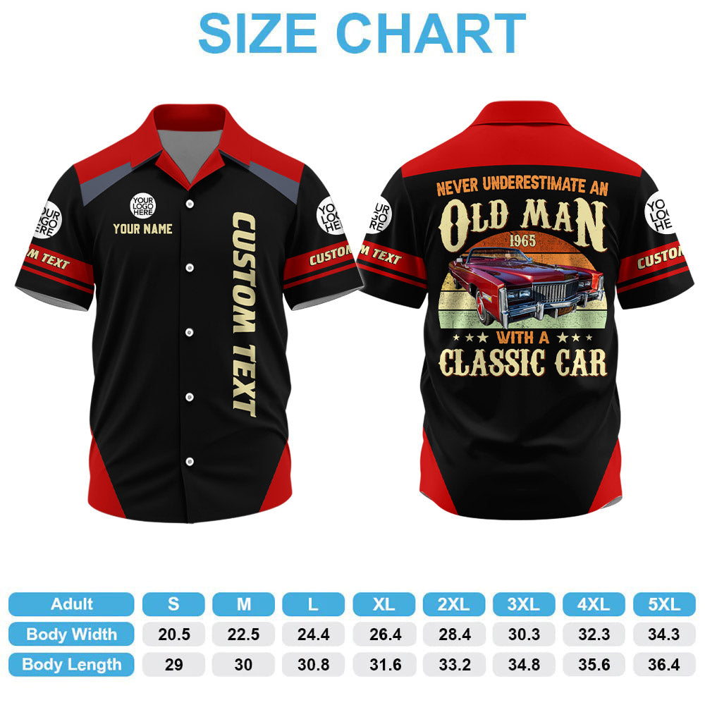 Never Underestimate An Old Man With A Classic Car - Custom Photo Classic Car Shirt A2110