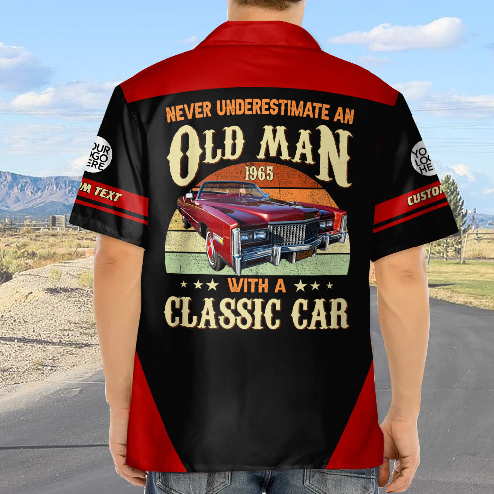 Never Underestimate An Old Man With A Classic Car - Custom Photo Classic Car Shirt A2110