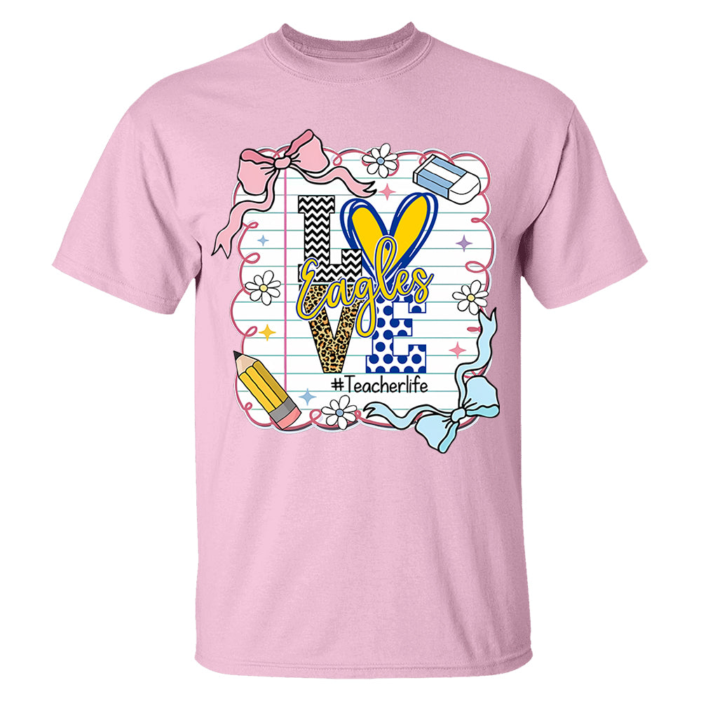 Presonalized Shirt Love Mascot School, School Spirit Custom Hashtags Shirt T1807 Tm01