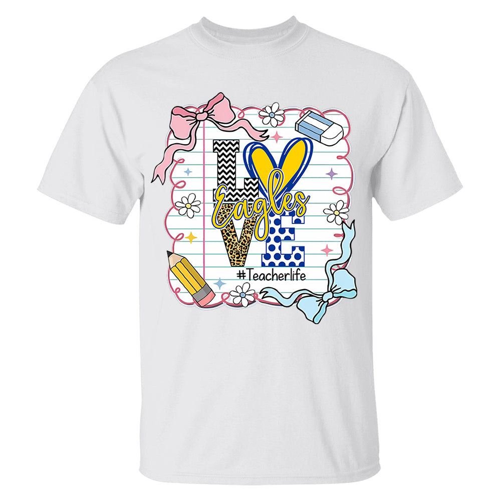 Presonalized Shirt Love Mascot School, School Spirit Custom Hashtags Shirt T1807 Tm01