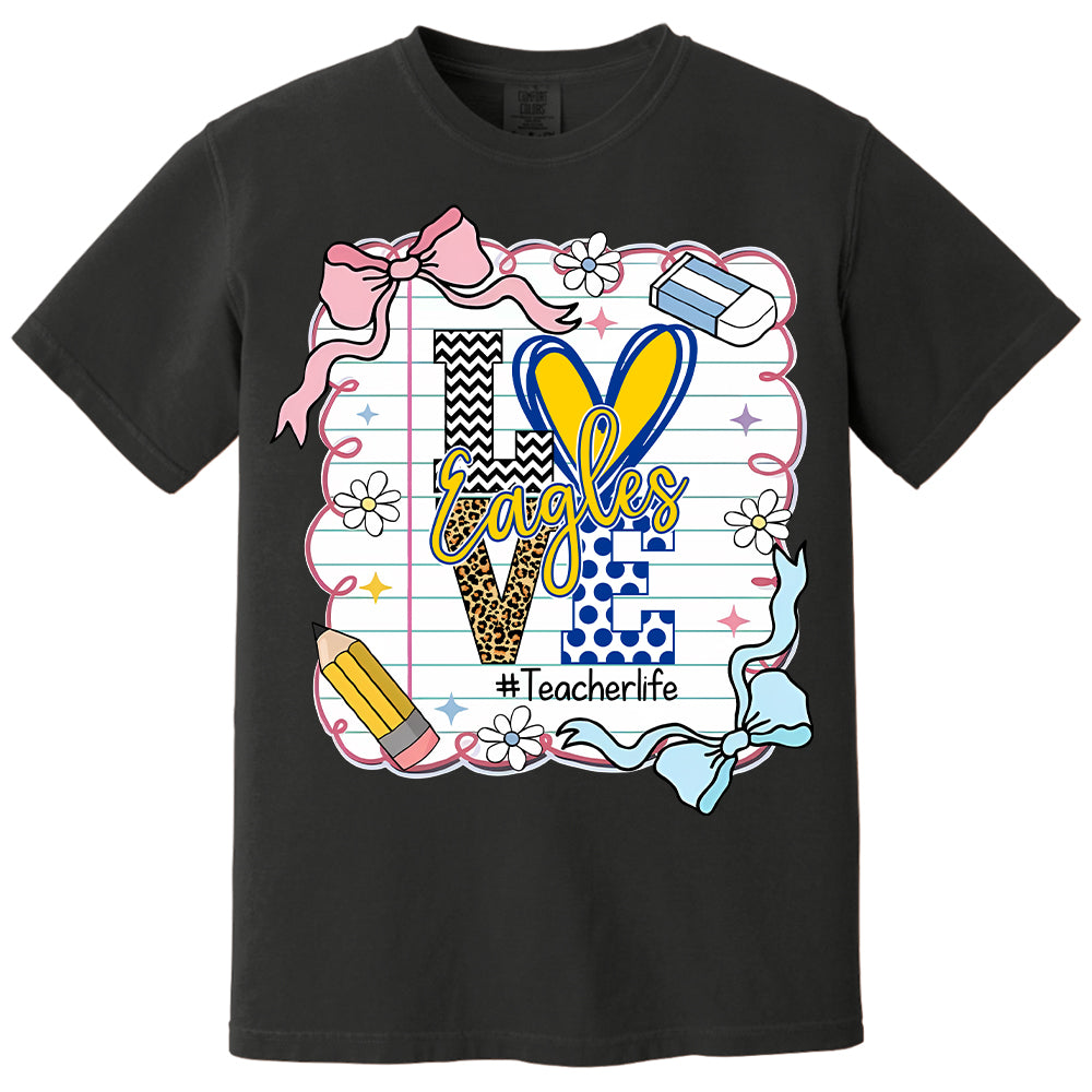 Presonalized Shirt Love Mascot School, School Spirit Custom Hashtags Shirt T1807 Tm01