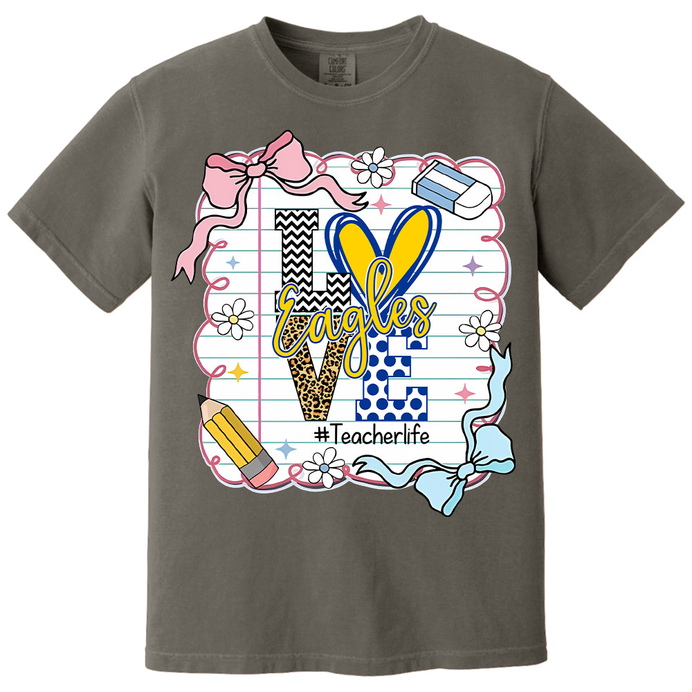 Presonalized Shirt Love Mascot School, School Spirit Custom Hashtags Shirt T1807 Tm01