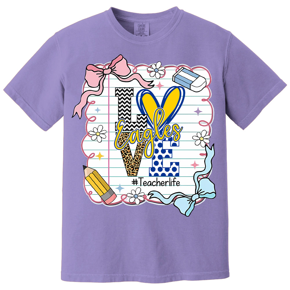 Presonalized Shirt Love Mascot School, School Spirit Custom Hashtags Shirt T1807 Tm01