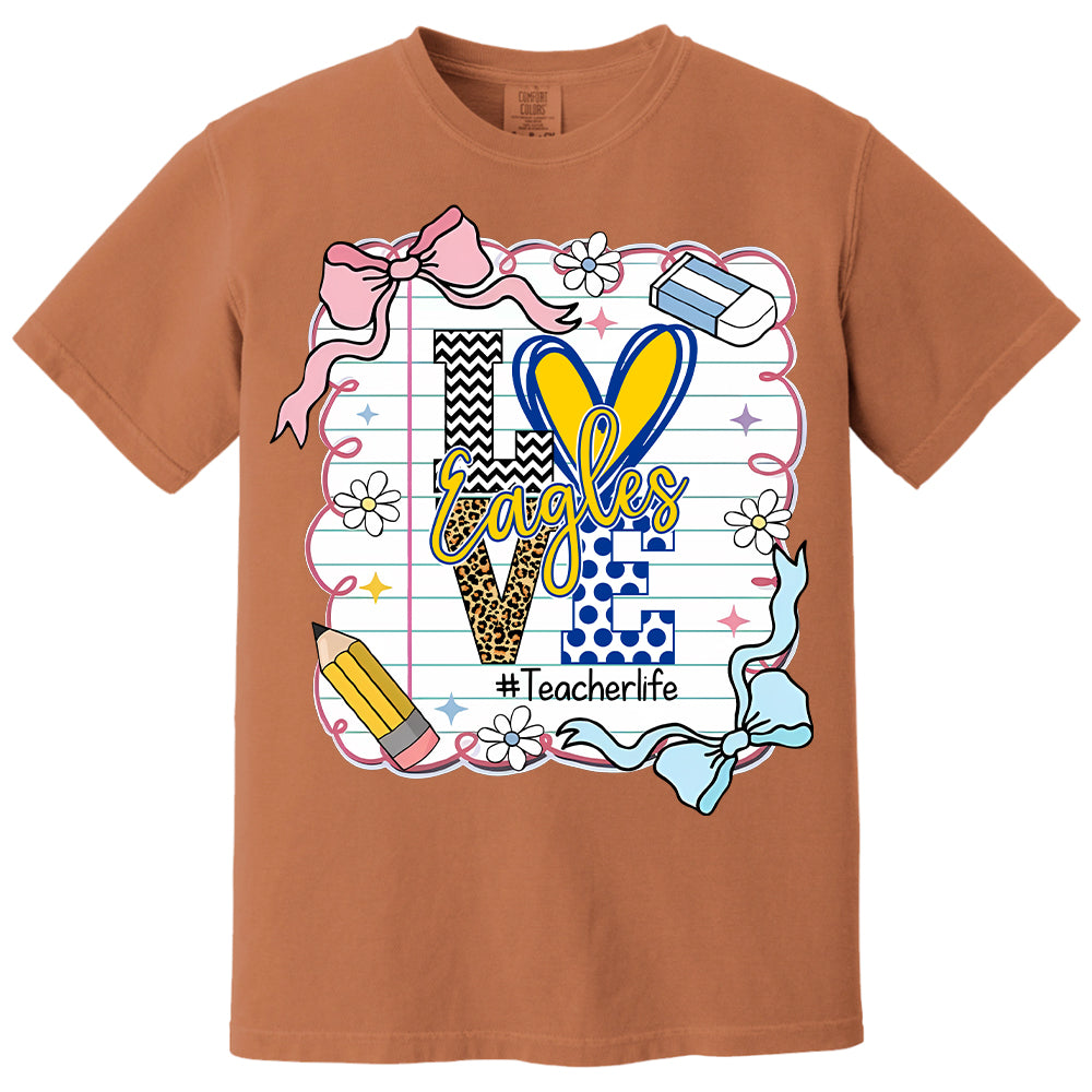 Presonalized Shirt Love Mascot School, School Spirit Custom Hashtags Shirt T1807 Tm01