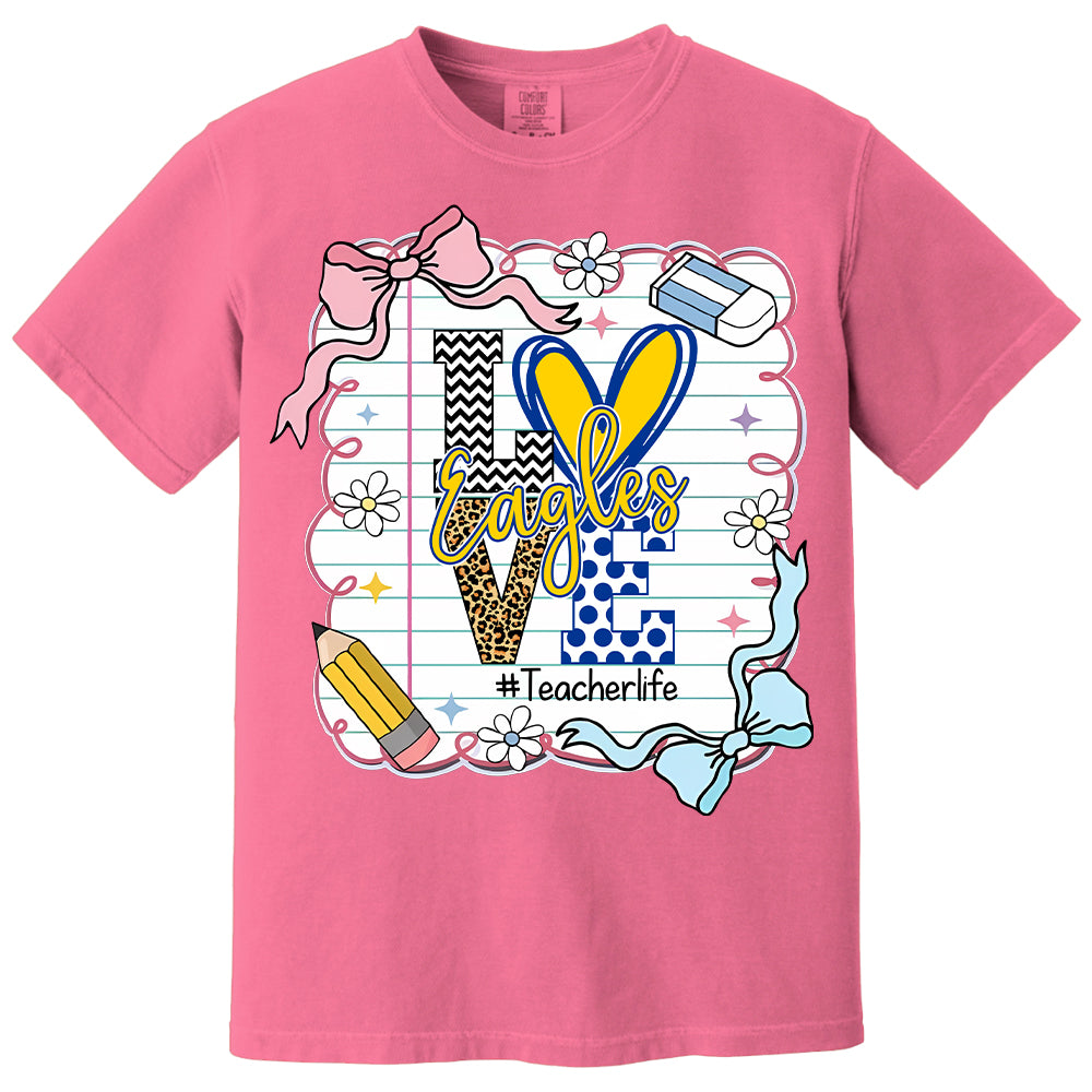 Presonalized Shirt Love Mascot School, School Spirit Custom Hashtags Shirt T1807 Tm01