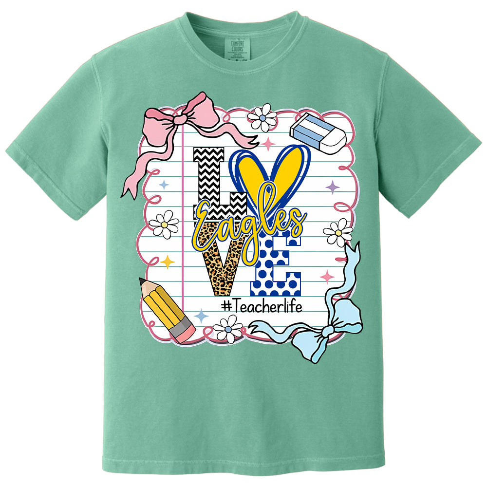 Presonalized Shirt Love Mascot School, School Spirit Custom Hashtags Shirt T1807 Tm01