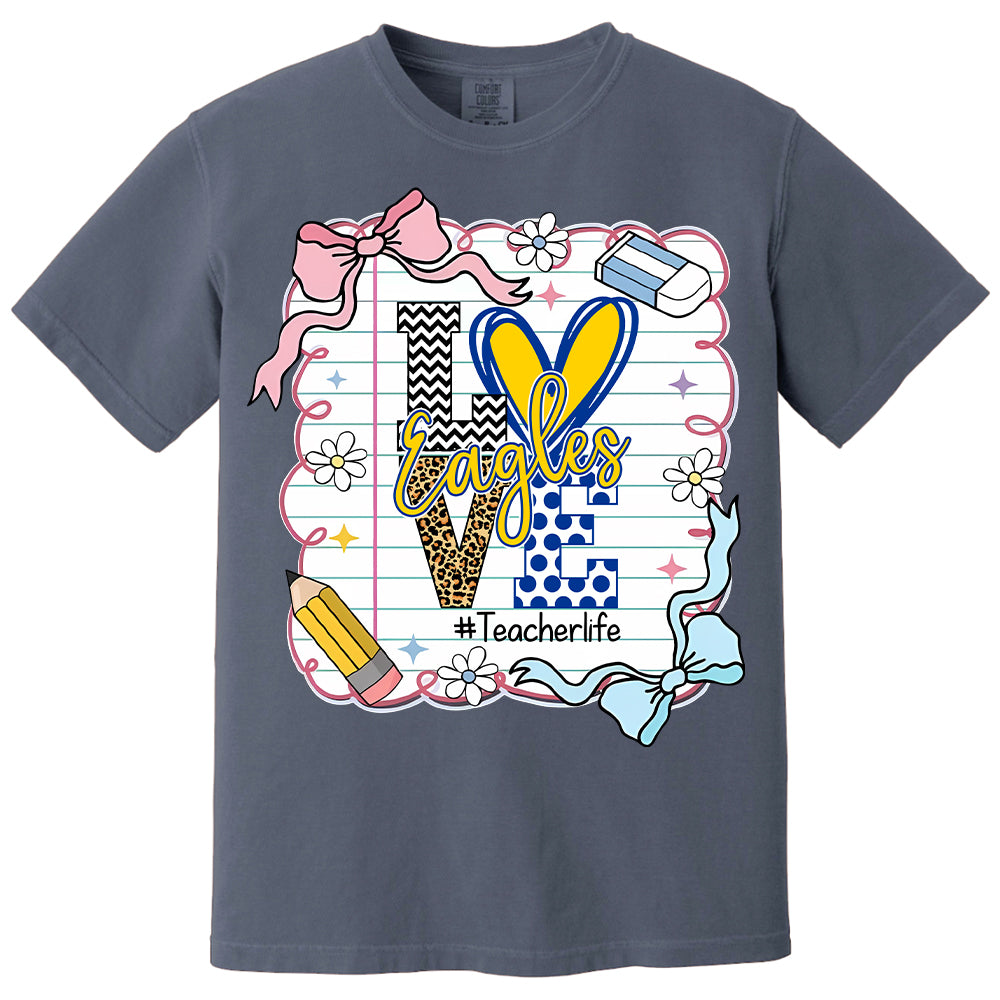 Presonalized Shirt Love Mascot School, School Spirit Custom Hashtags Shirt T1807 Tm01