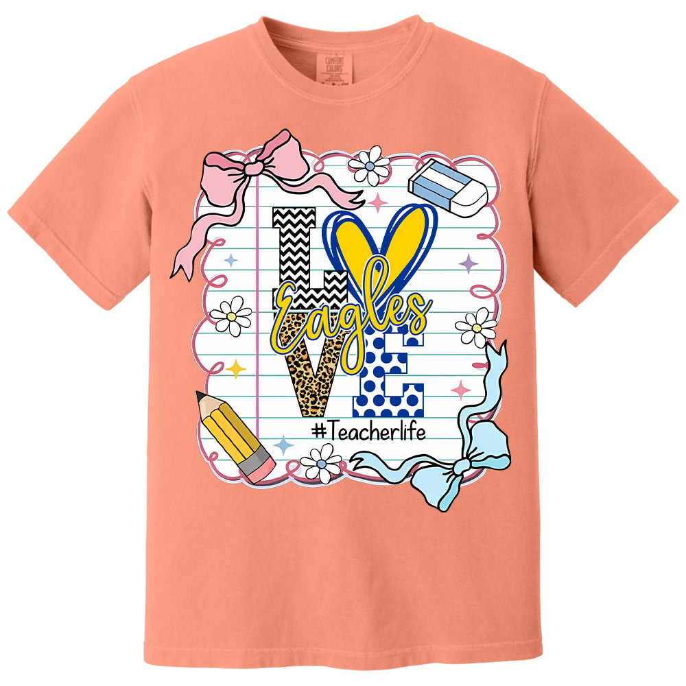 Presonalized Shirt Love Mascot School, School Spirit Custom Hashtags Shirt T1807 Tm01