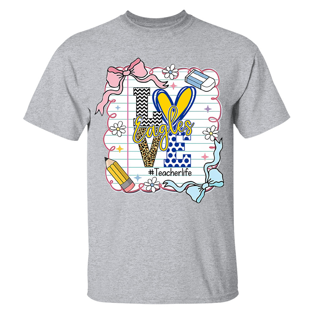Presonalized Shirt Love Mascot School, School Spirit Custom Hashtags Shirt T1807 Tm01