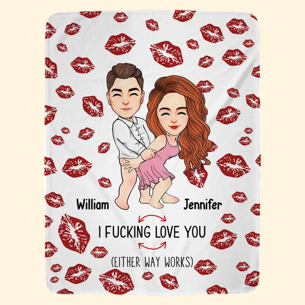 I Fuking Love You Personalized Blanket For Couple