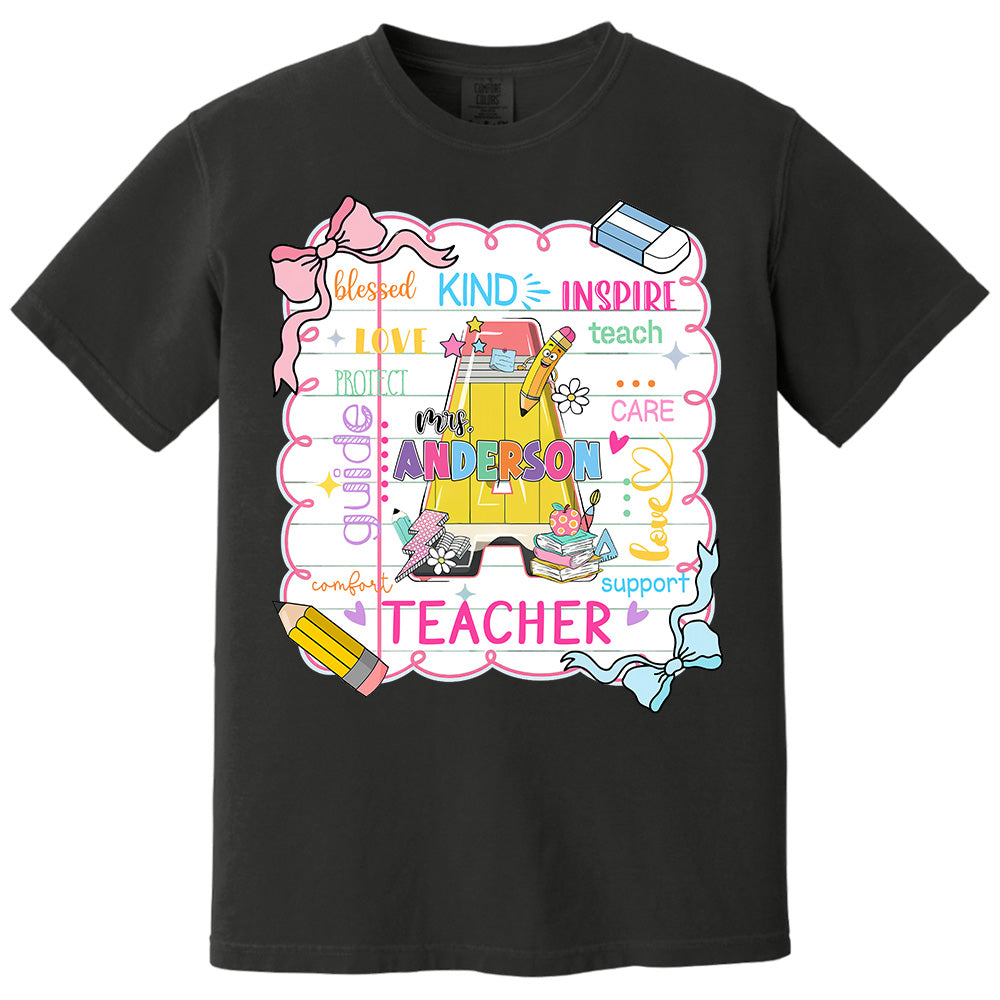 Personalized Teacher Name, Teach Love Inspire, Back To School Shirt, First Day School Shirt, Gift for Teacher A2110 Pt99