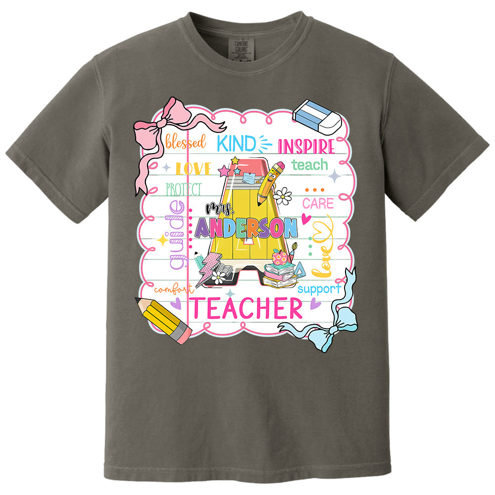 Personalized Teacher Name, Teach Love Inspire, Back To School Shirt, First Day School Shirt, Gift for Teacher A2110 Pt99