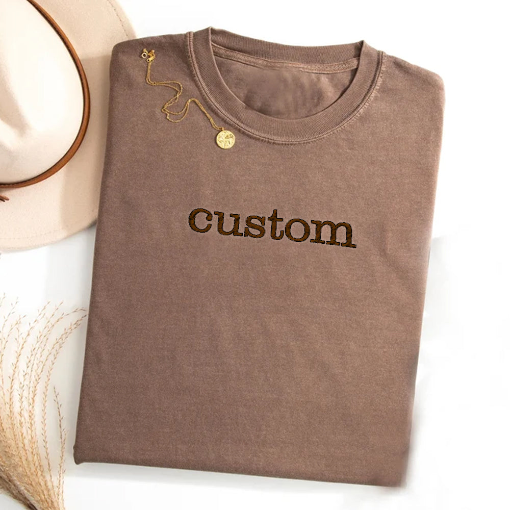 Custom Embroidered T-shirt, Custom Embroidered Tshirt, Embroidered Tee, Custom Tee, Personalized Embroidered T Shirt, Center Front Design