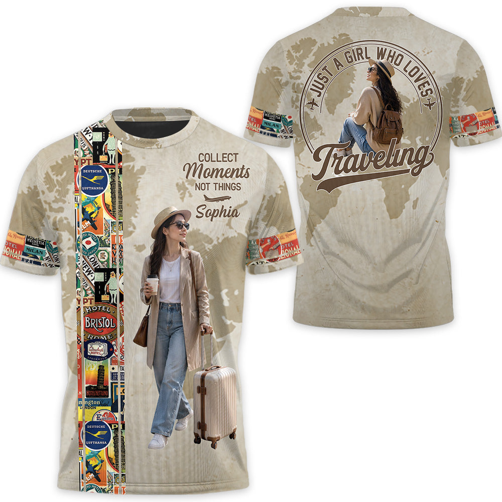 Just A Boy Who Loves Traveling – Custom Photo Vacation T-Shirt for Adventure Lovers Na02 Hv01