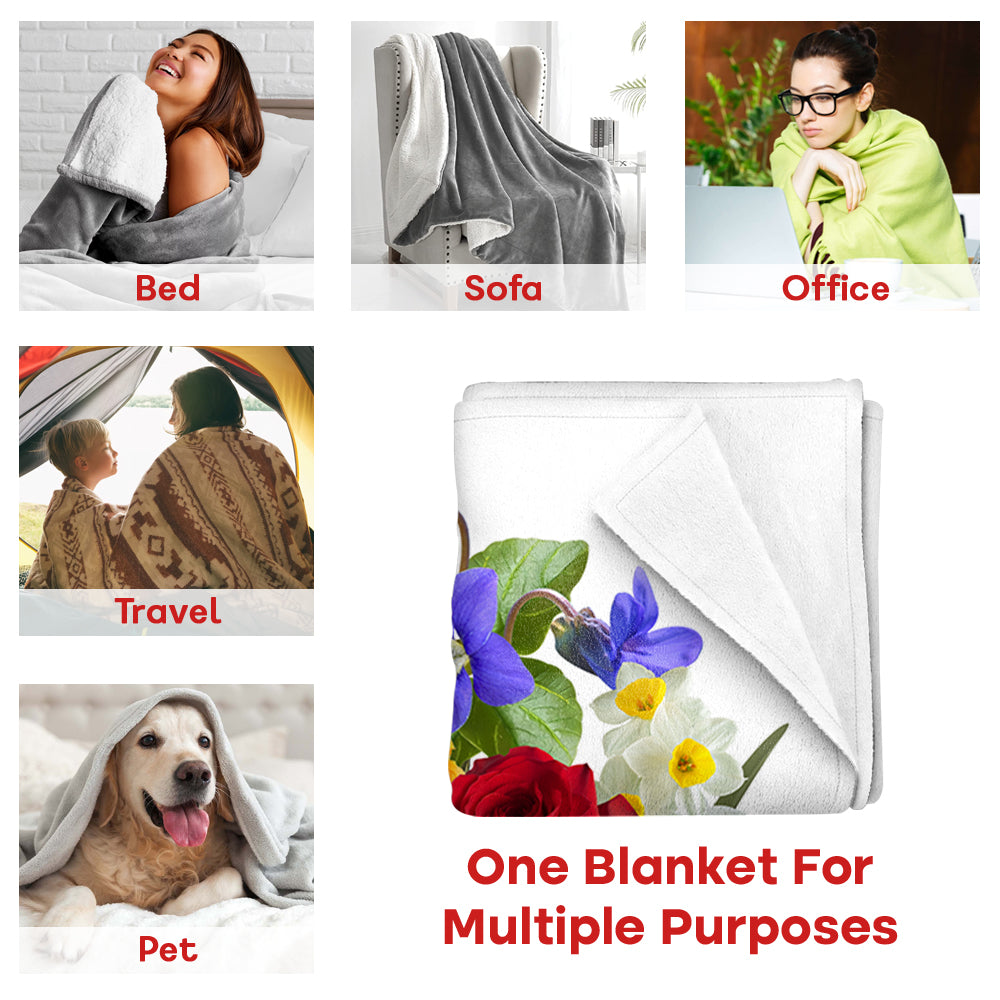 Mother's Day - Custom Birth Flower Family Bouquet Blanket