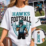 Custom Football Team Name & Number Shirt Football Mom Shirt Football Team Shirt Game Day Shirt Gift for Mom High School Football Cheer Shirt