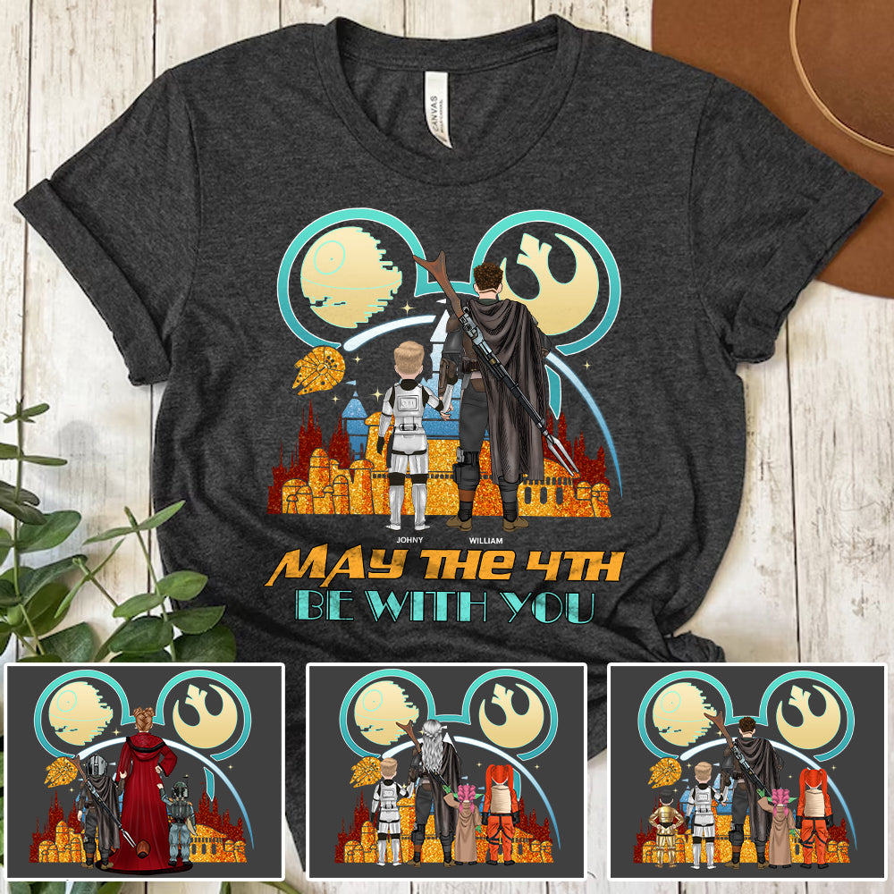 Custom May The 4th Be With You Shirt Gift For Mom - Back View Art Shirt