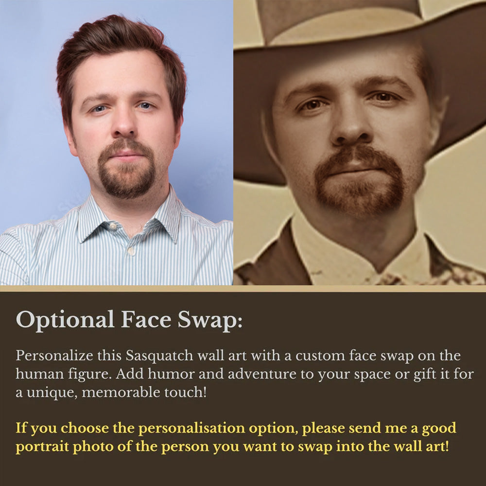 Custom Cowboy Riding Dinosaur Canvas – Vintage 19th Century Poster Canvas Print