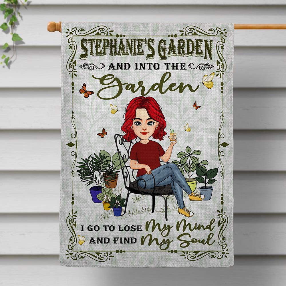 Garden Is My Soul - Personalized Garden Flag For Cute Lady Who Loves Gardening NA04 Nh00