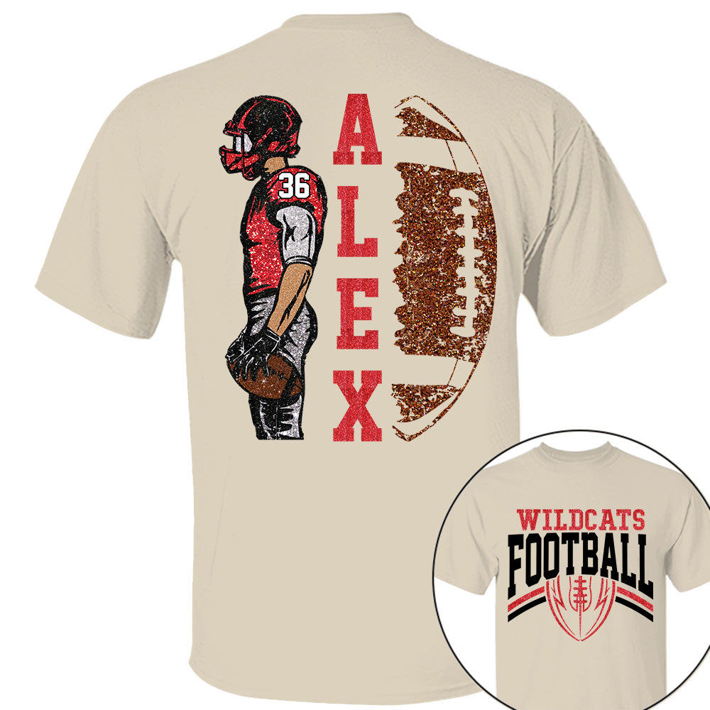 Personalized Football Team Name Shirt - Custom Name & Number Football Player Shirt A2110