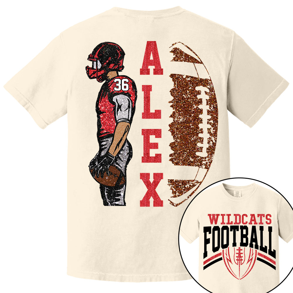 Personalized Football Team Name Shirt - Custom Name & Number Football Player Shirt A2110