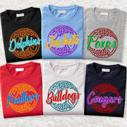 Ph99-School Mascot Personalized Shirt Circle Leopard Custom School Spirit Test Vr Ph99 Tu20-31.07.2026