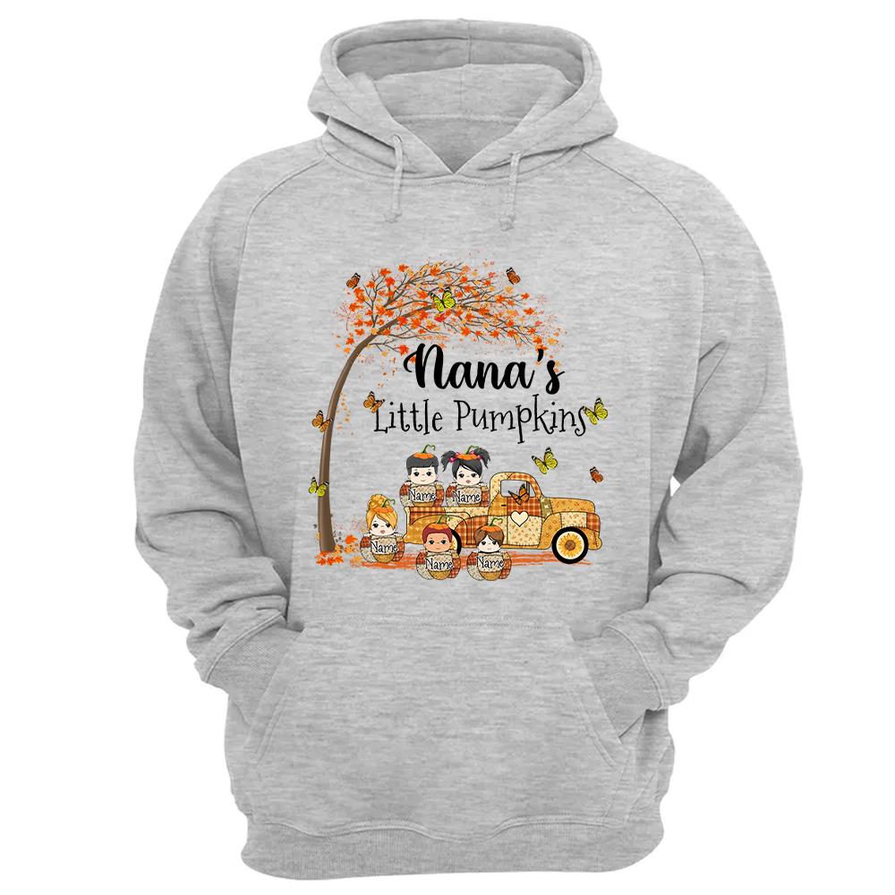 Autumn Grandma's Little Pumpkin Shirt - Personalized Shirt Family Vr2 NA04 Nh00