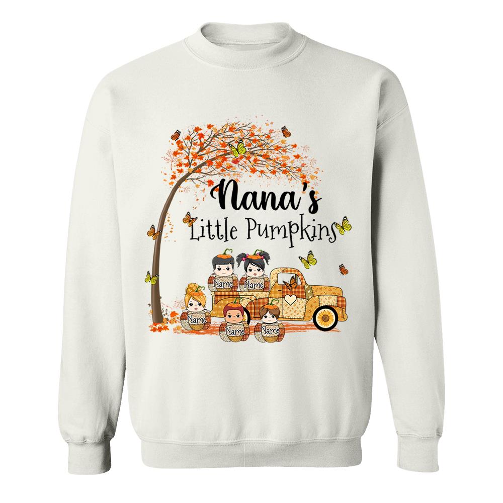 Autumn Grandma's Little Pumpkin Shirt - Personalized Shirt Family Vr2 NA04 Nh00