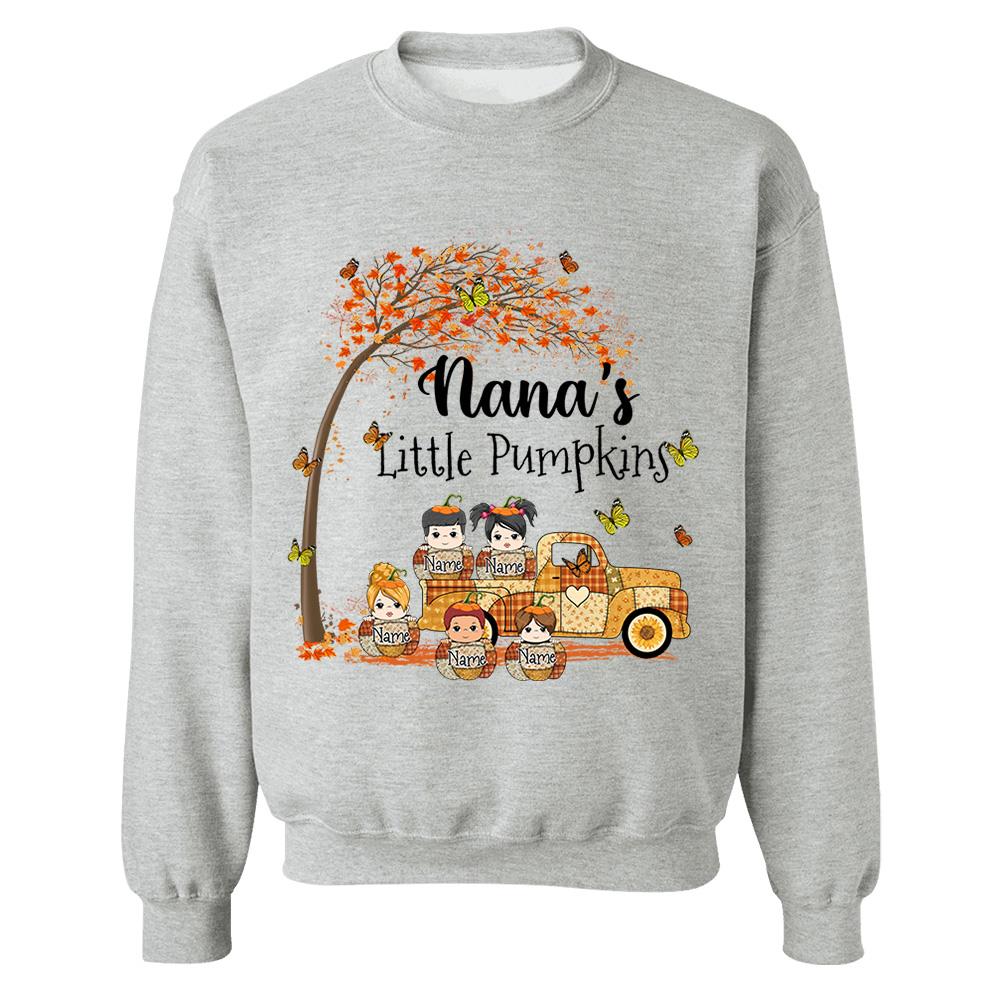 Autumn Grandma's Little Pumpkin Shirt - Personalized Shirt Family Vr2 NA04 Nh00