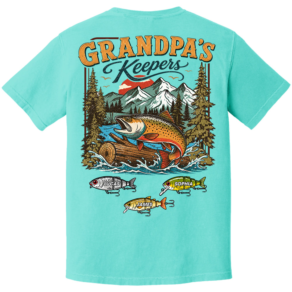 Grandpa’s Keepers T-Shirt – Personalized Fishing Grandpa Shirt Vr2 T24